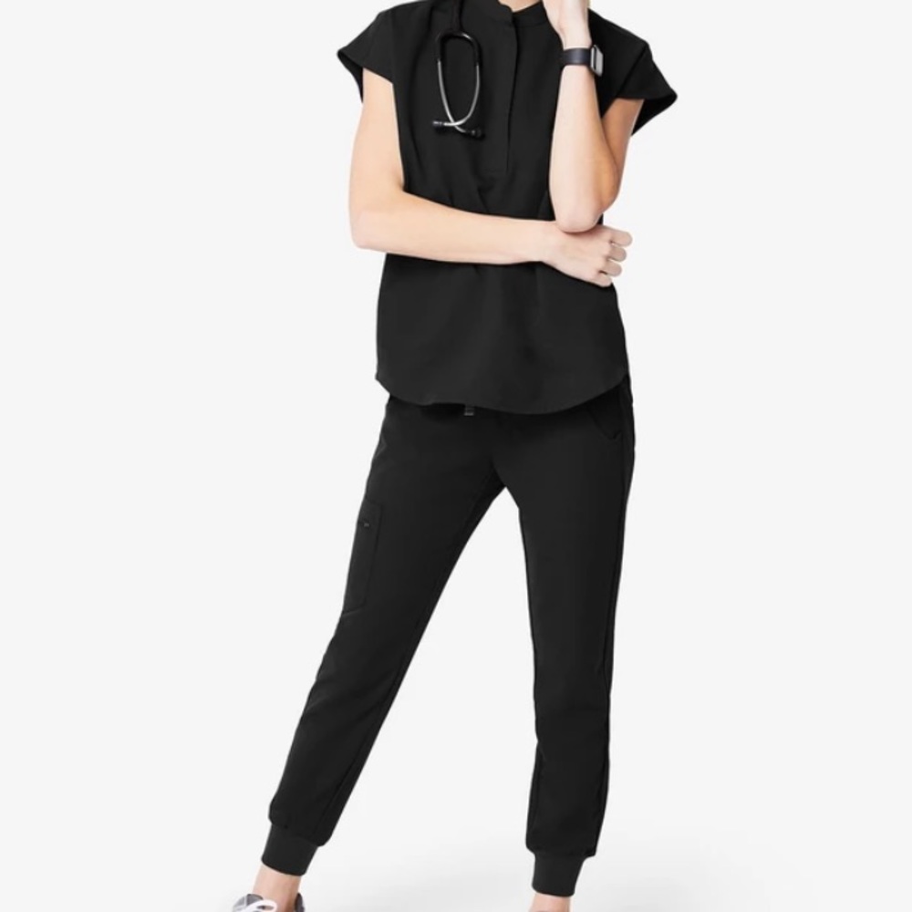 FIGS Zamora Jogger Scrub Bottoms XS Black